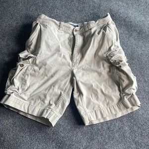 Polo Ralph Lauren Mens Khaki Tan Cotton Cargo Shorts Size 35 Utility Gorpcore